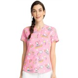 *FINAL SALE TF770 Cherokee Licensed V-Neck Print Top in Hello Kitty Sunshine
