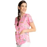 *VENTE FINALE TF770 Cherokee Licensed V-Neck Print Top in Hello Kitty Sunshine