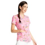 *VENTE FINALE TF770 Cherokee Licensed V-Neck Print Top in Hello Kitty Sunshine