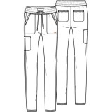 CK095 Mid Rise Tapered Leg Drawstring Pant - Cherokee Form