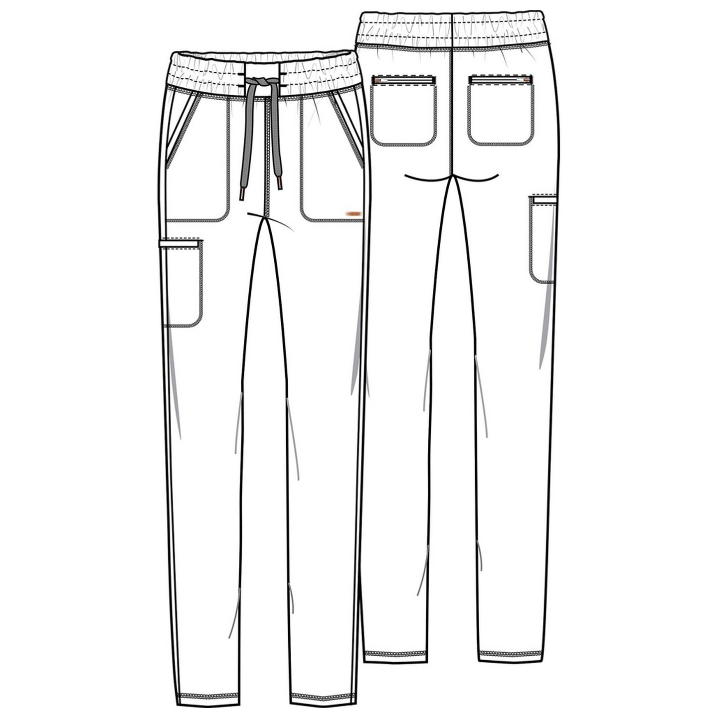 CK095 Mid Rise Tapered Leg Drawstring Pant - Cherokee Form