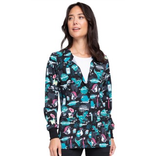 *VENTE FINALE CK321 Cherokee Prints Veste de survêtement à boutons-pression, coloris I'm A Dentisaurus