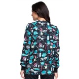 *FINAL SALE CK321 Cherokee Prints Snap Front Print Warm-up Jacket in I'm A Dentisaurus