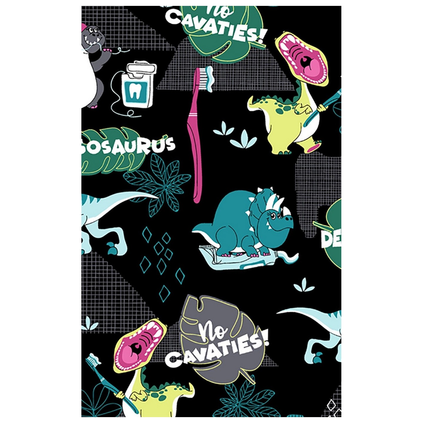 *VENTE FINALE CK321 Cherokee Prints Veste de survêtement à boutons-pression, coloris I'm A Dentisaurus