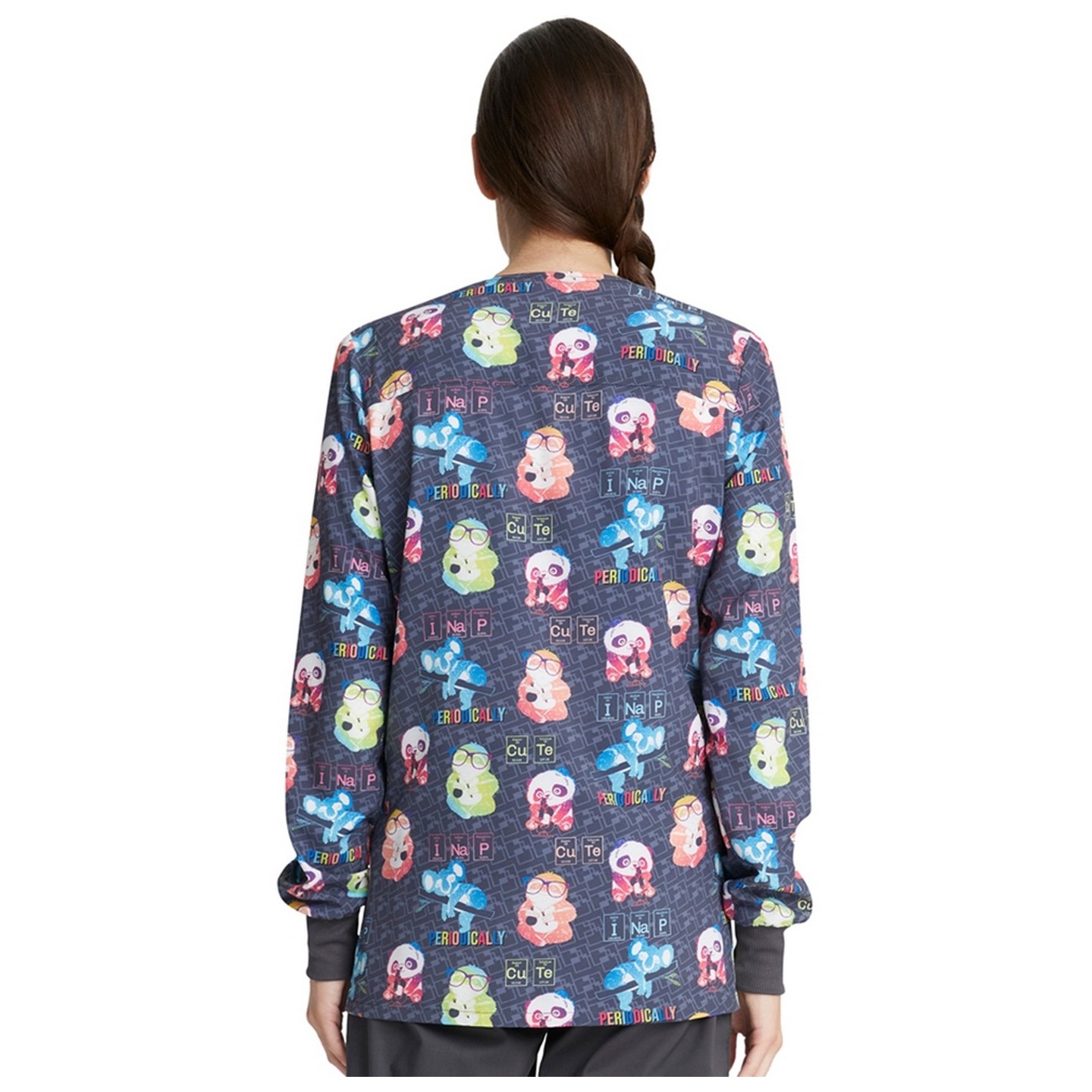 *FINAL SALE CK321 Cherokee Prints Snap Front Print Warm-up Jacket in Science Friends