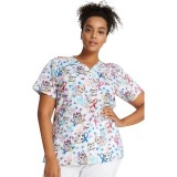 *FINAL SALE CK616 Cherokee Prints V-Neck Print Top in Paws For A Cause