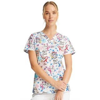 *FINAL SALE CK616 Cherokee Prints V-Neck Print Top in Paws For A Cause