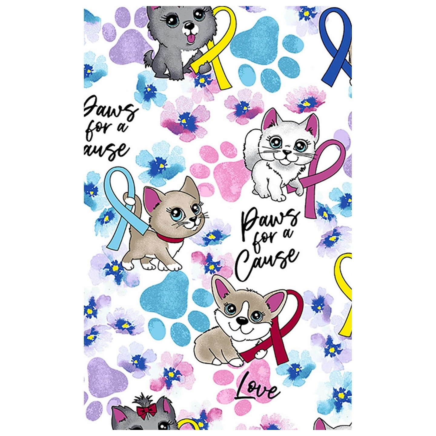 *FINAL SALE CK616 Cherokee Prints V-Neck Print Top in Paws For A Cause