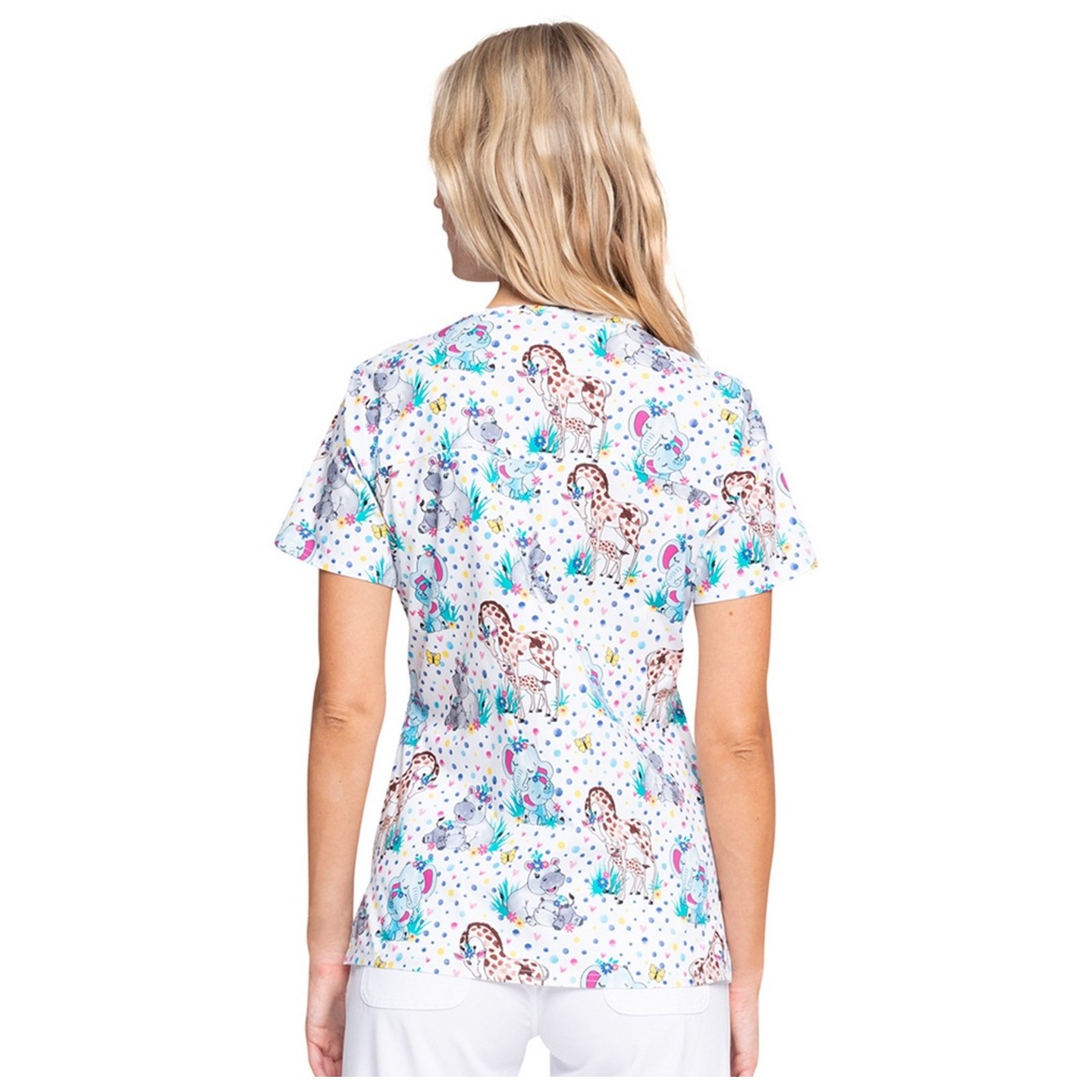 *FINAL SALE CK651 Cherokee Prints V-Neck Knit Panel Top in Jungle Babes