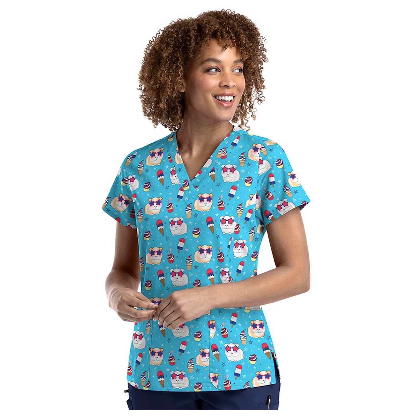 9810 Maevn Women's Printed V-Neck Top - Keep Calm and Sparkle On