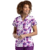 9810 Maevn Women's Printed V-Neck Top - Mystic