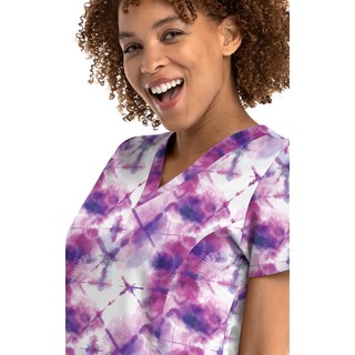 9810 Maevn Women's Printed V-Neck Top - Mystic