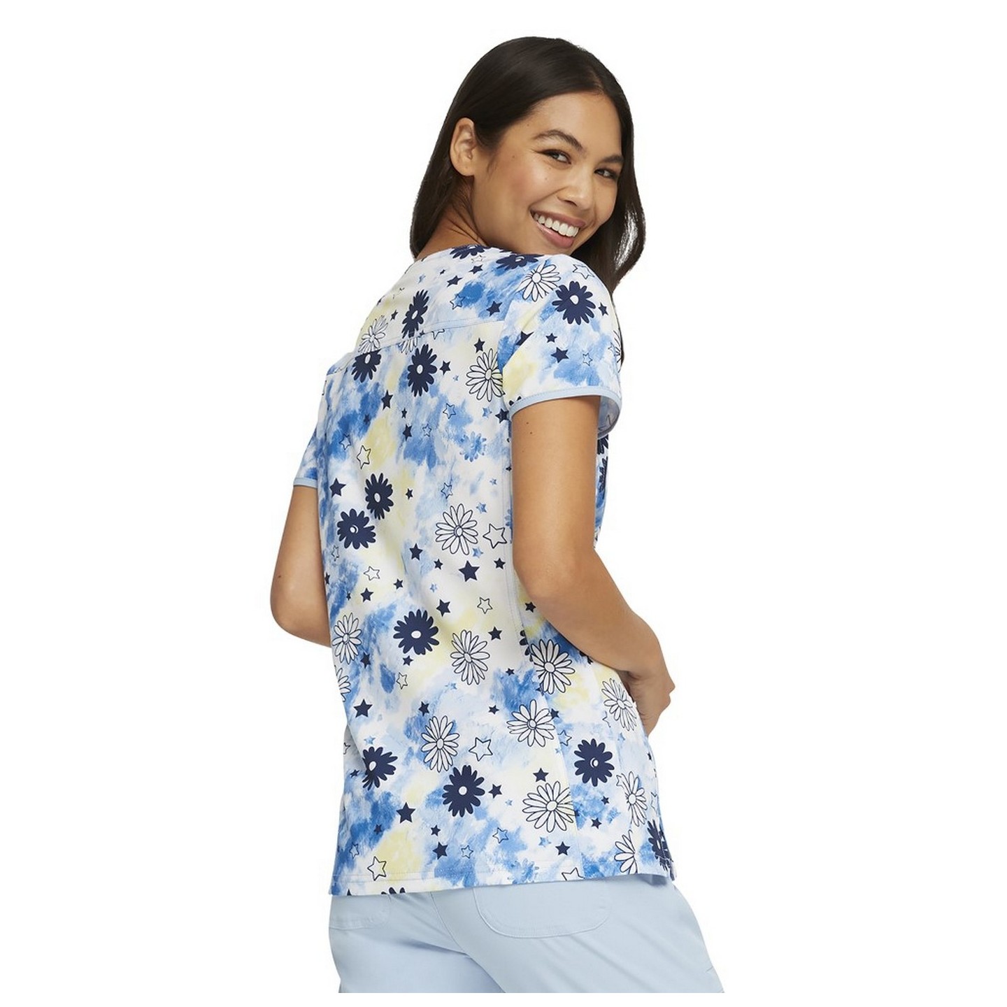 *FINAL SALE HS878 V-Neck Print Top in Daisy Spirit - HeartSoul Prints
