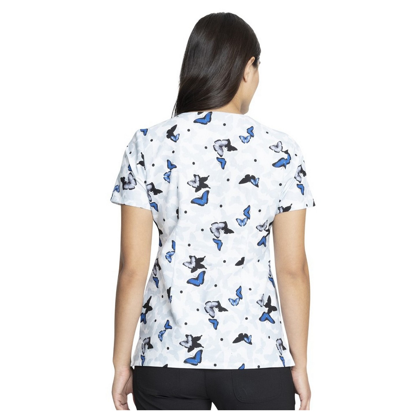 *FINAL SALE TF626 Cherokee V-Neck Print Top in All A Flutter