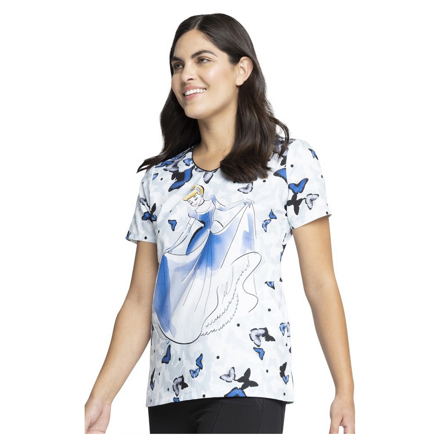 *FINAL SALE TF626 Cherokee V-Neck Print Top in All A Flutter