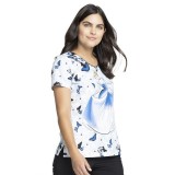 *FINAL SALE TF626 Cherokee V-Neck Print Top in All A Flutter