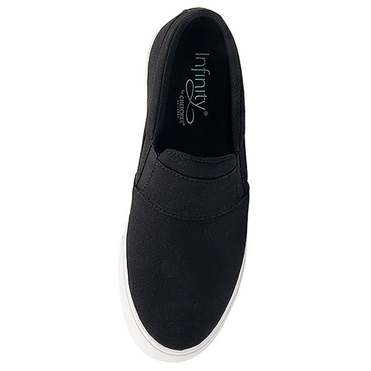 Rush TX Black/White Chaussures Slip On Antidépartante et Résistant à l'Eau pour Femmes de Infinity Footwear par Cherokee