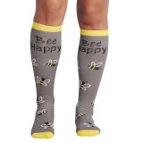 Print Support Bee Happy Chaussettes de Compression Moyen Gradué pour Femmes par Cherokee
