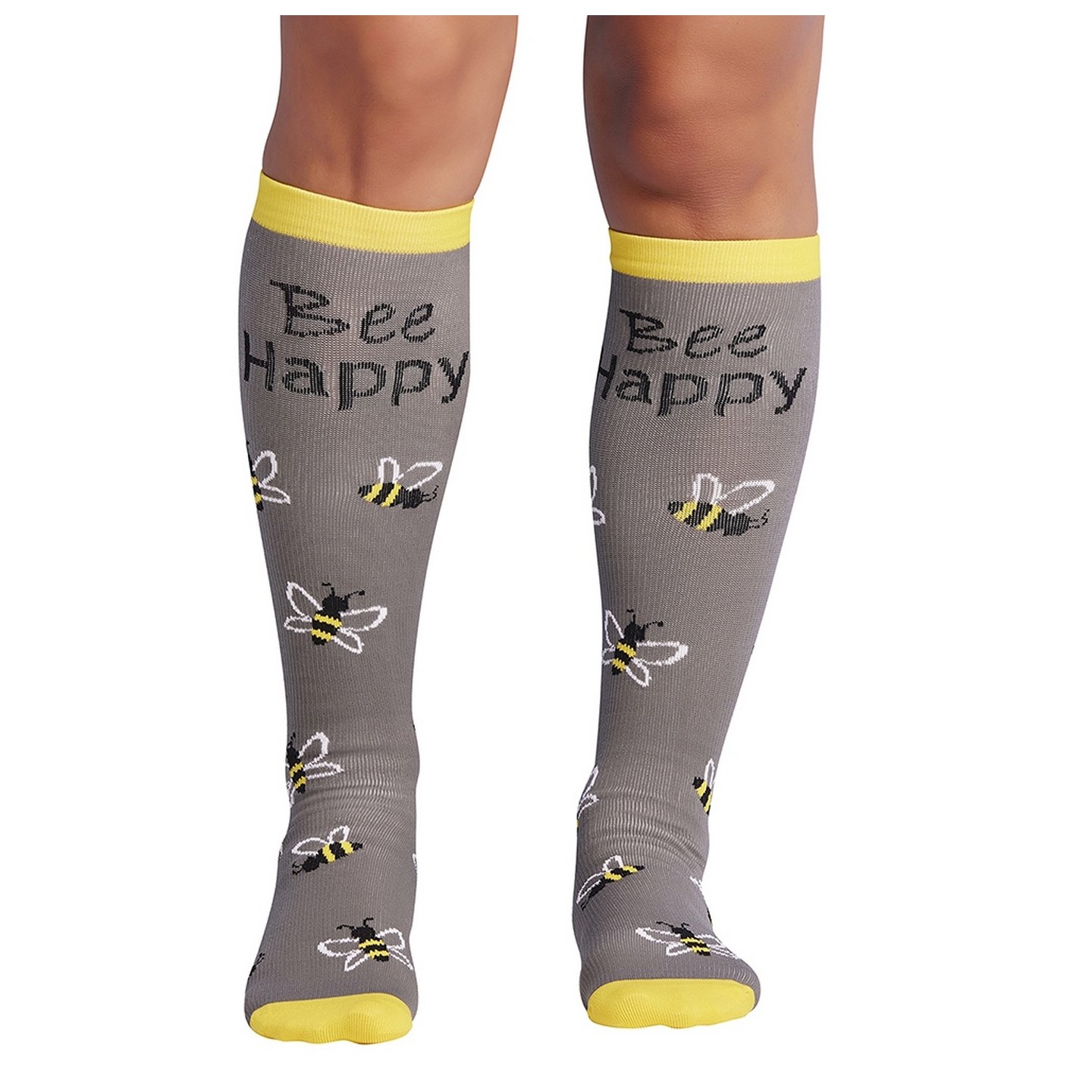 Print Support Bee Happy Chaussettes de Compression Moyen Gradué pour Femmes par Cherokee