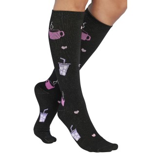 Print Support Nurse Fuel Women's Graduated Medium Support Compression Socks by Cherokee