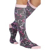 Print Support Sketch Hearts Women's Graduated Medium Support Compression Socks by Cherokee