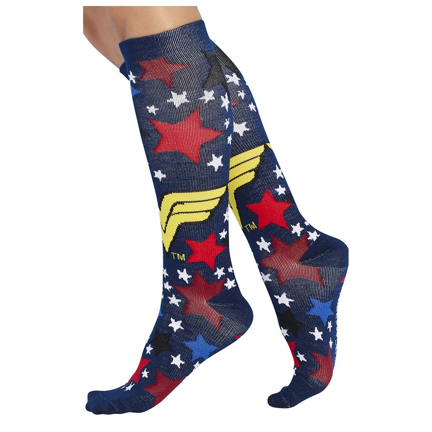Print Support Wonder Stars Women's Graduated Medium Support Compression Socks by Cherokee