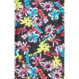 Z12213 Zoe + Chloe Curved V-neck Print Scrub Top - Bloom Boom