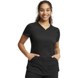 WW601 Workwear Revolution Curved V-Neck Top with Mesh Panels by Cherokee