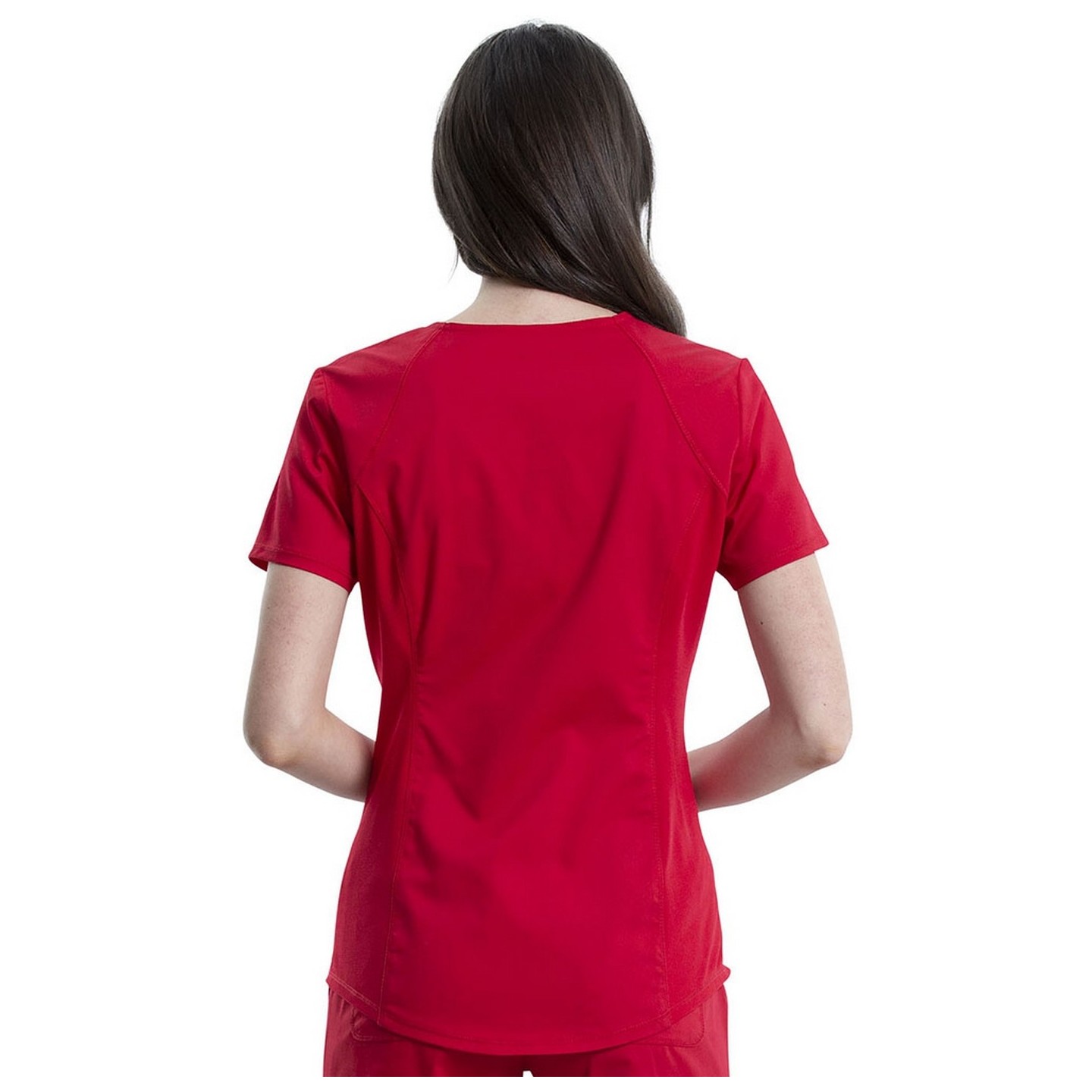 WW601 Workwear Revolution Curved V-Neck Top with Mesh Panels by Cherokee