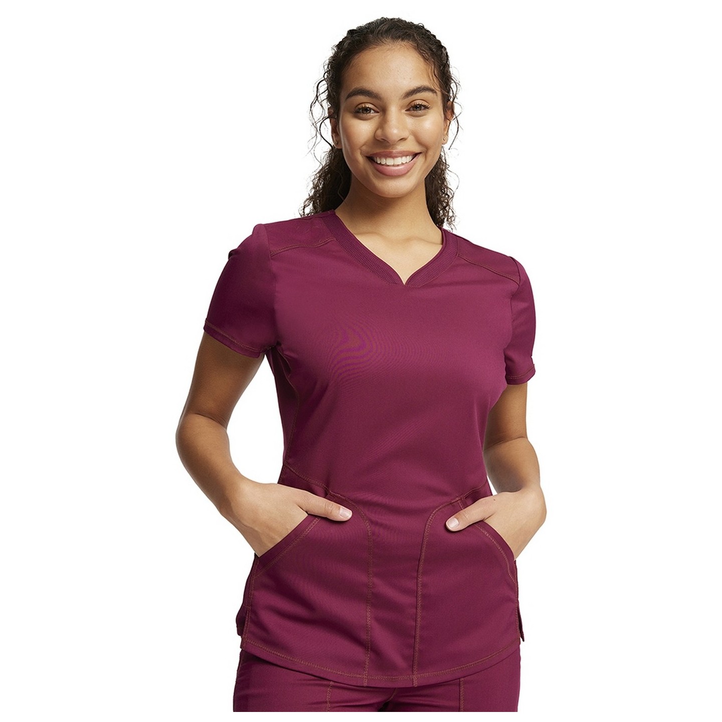 WW601 Workwear Revolution Haut à Col en V Incurvé avec Panneaux en Filet de Cherokee