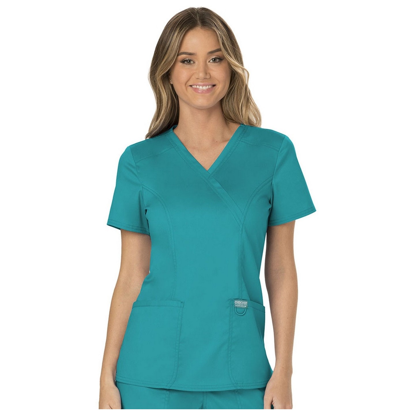 WW610 Workwear Revolution Mock Wrap Top by Cherokee