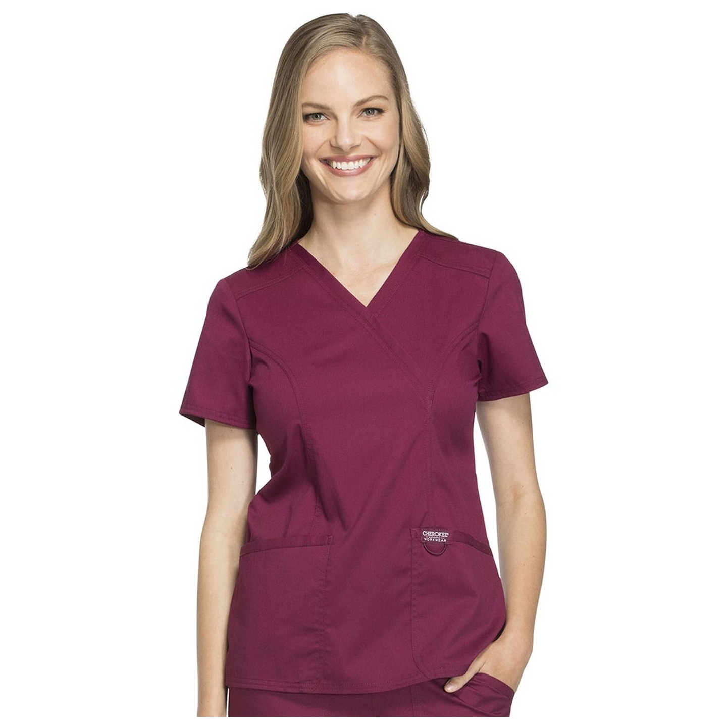 WW610 Workwear Revolution Mock Wrap Top by Cherokee