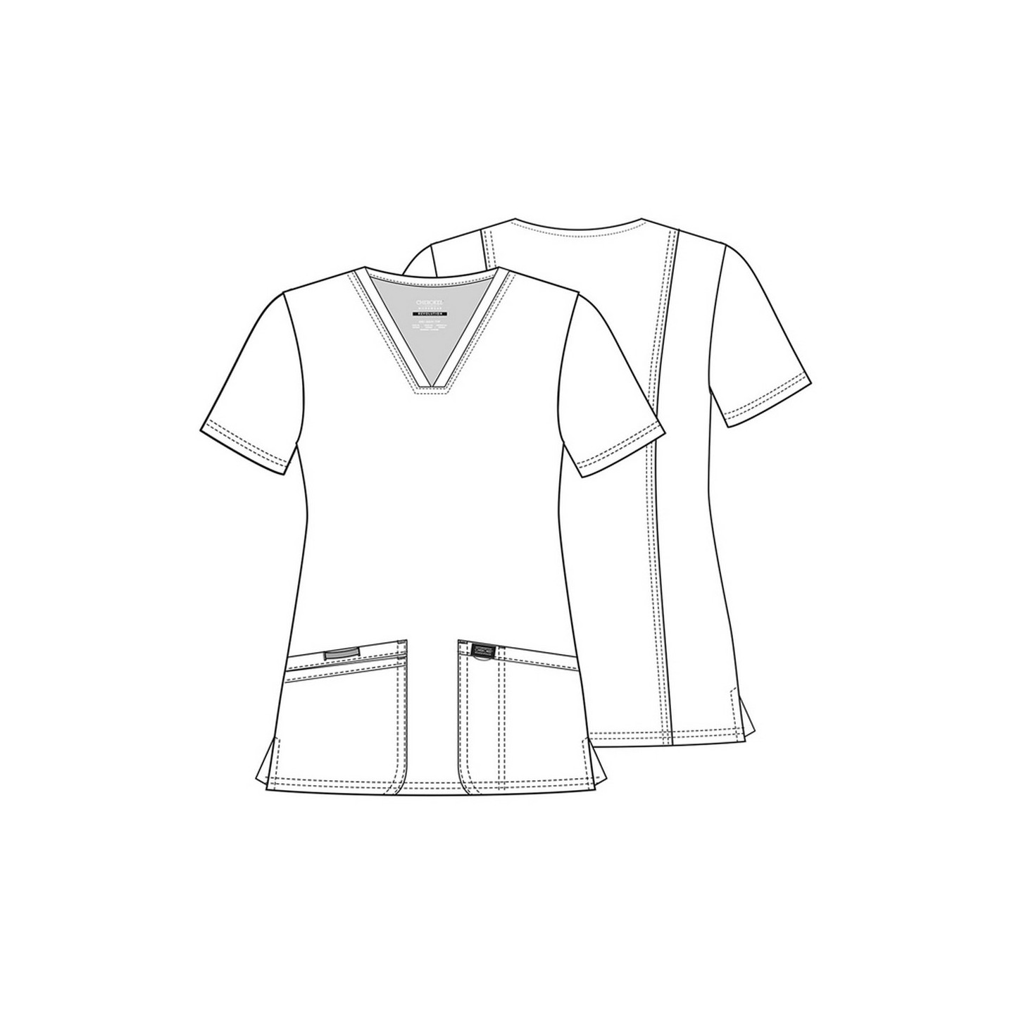 WW620 Workwear Revolution Haut à Col en V avec 3 Poches de Cherokee