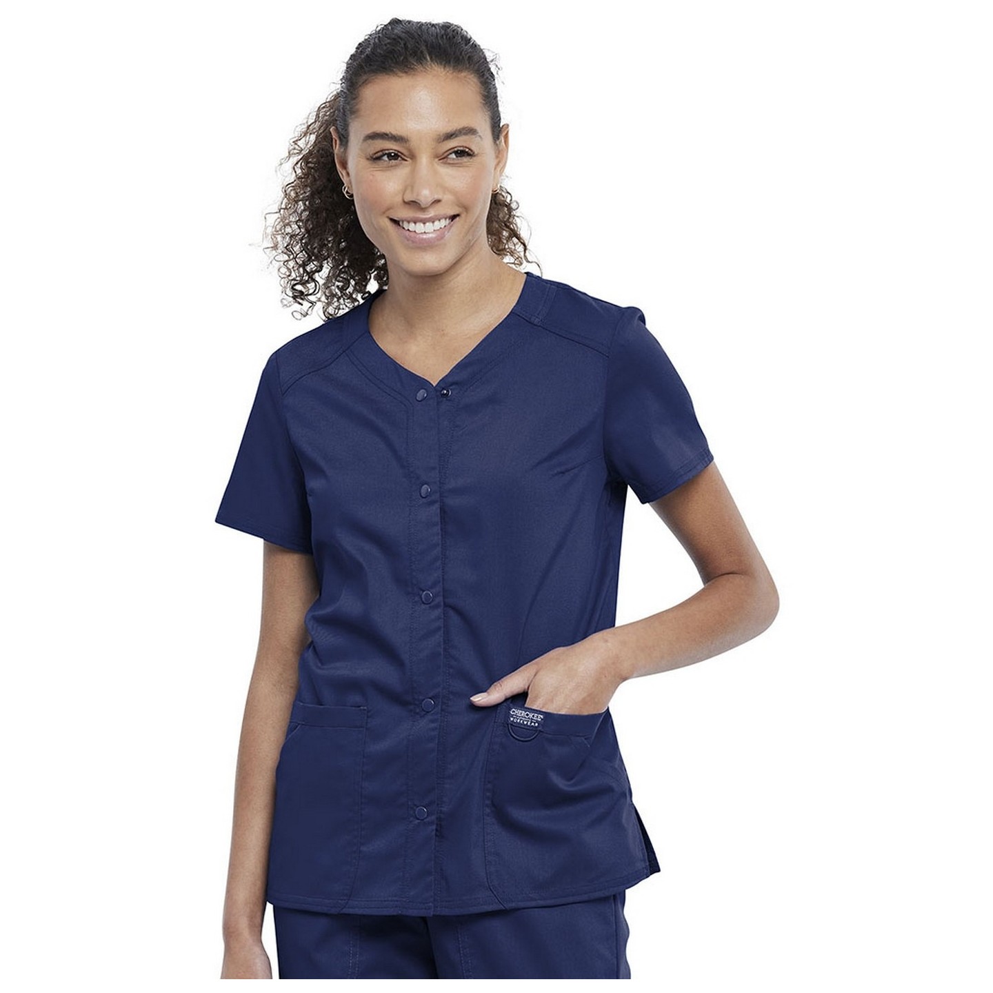 WW622 Workwear Revolution Haut à Fermature à Pression de Cherokee