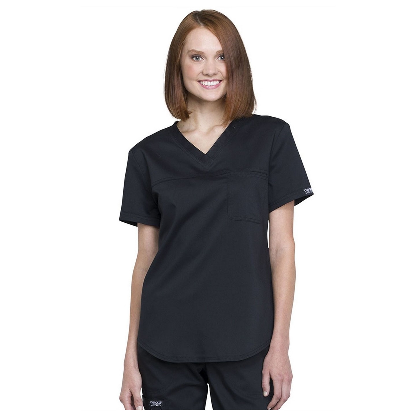 WW657 Workwear Revolution Tuckable O.R. V-Neck Top by Cherokee