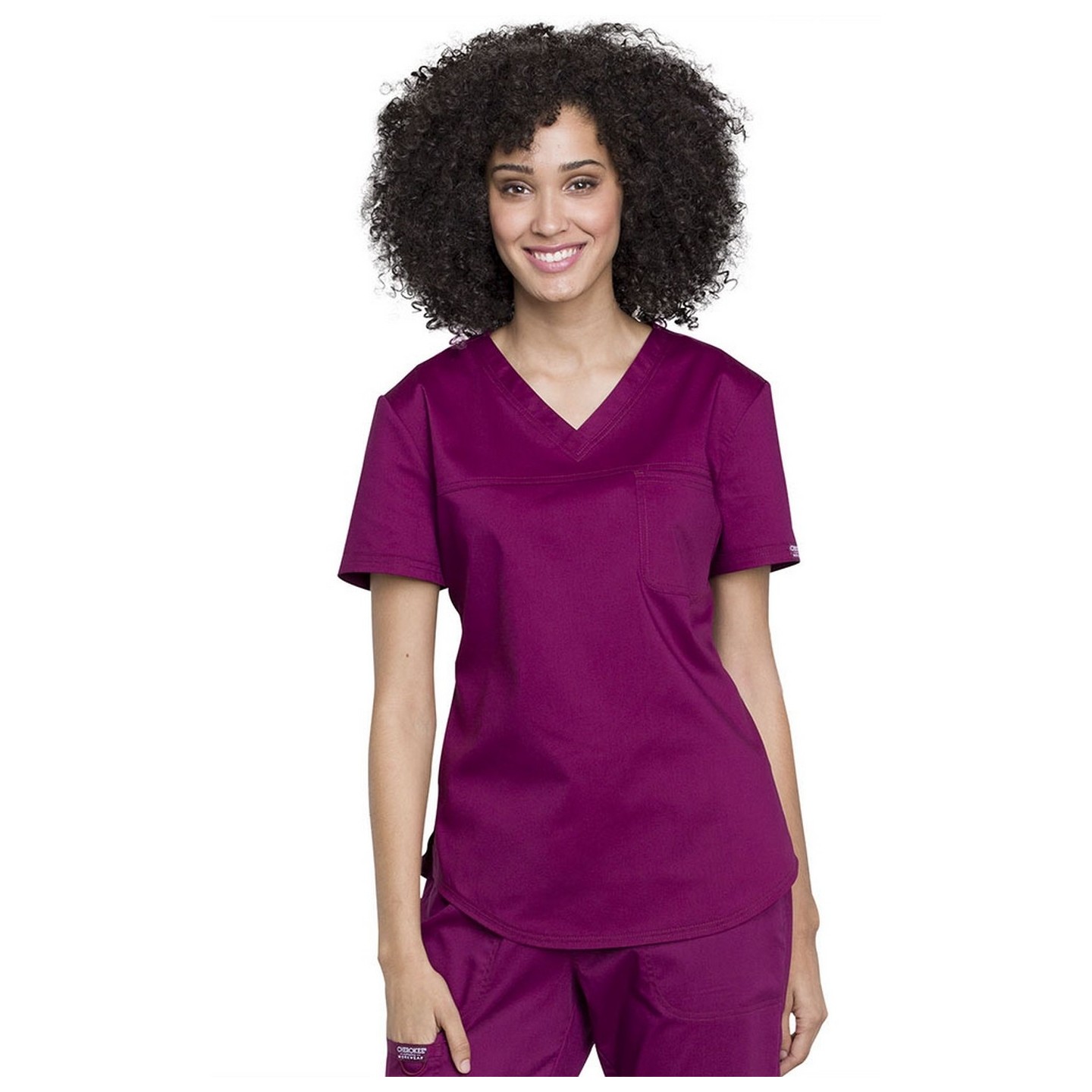 WW657 Workwear Revolution Tuckable O.R. V-Neck Top by Cherokee