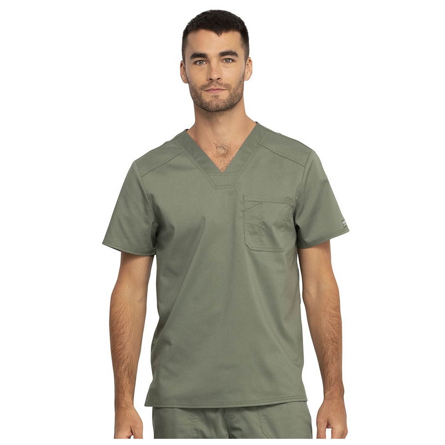 WW690 Workwear Revolution Men's Chest Pocket Tuckable V-Neck Top by Cherokee