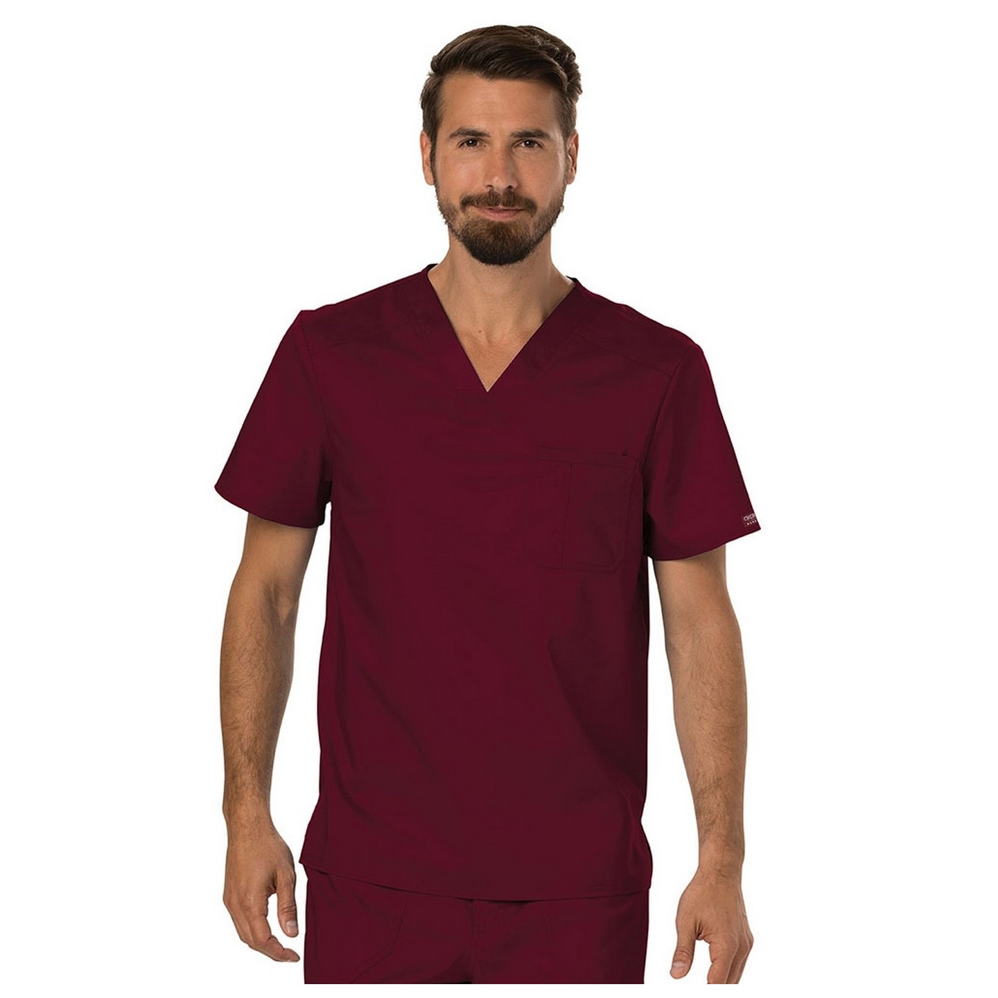 WW690 Workwear Revolution Men's Chest Pocket Tuckable V-Neck Top by Cherokee