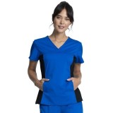 WW2875 Workwear Revolution Flexi Panel V-Neck Top with Kangaroo Pocket by Cherokee