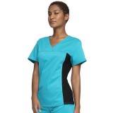 WW2875 Workwear Revolution Flexi Panel V-Neck Top with Kangaroo Pocket by Cherokee