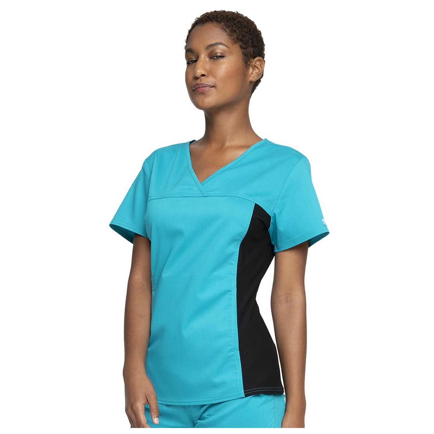 WW2875 Workwear Revolution Flexi Panel V-Neck Top with Kangaroo Pocket by Cherokee