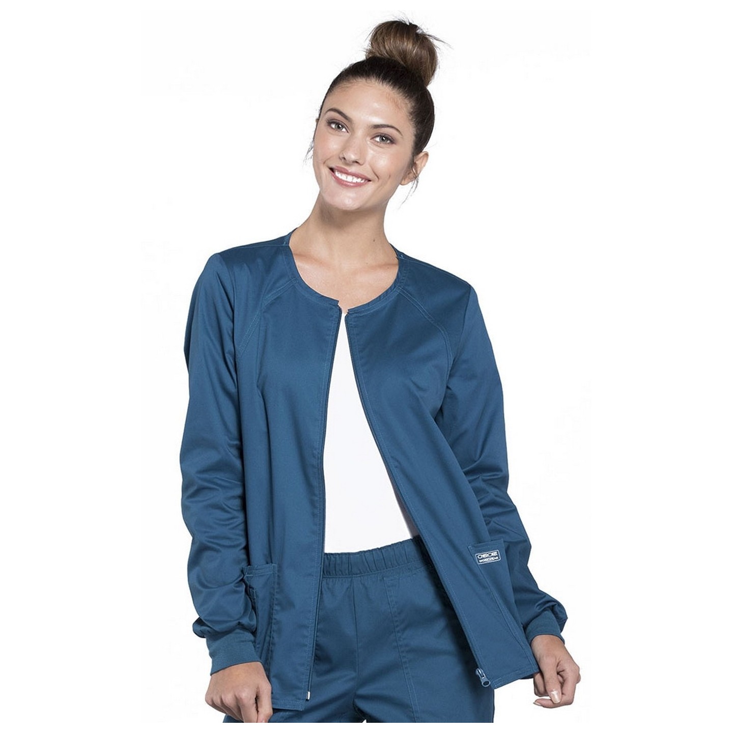 4315 Workwear Core Stretch Veste Zippée à Col Rond de Cherokee