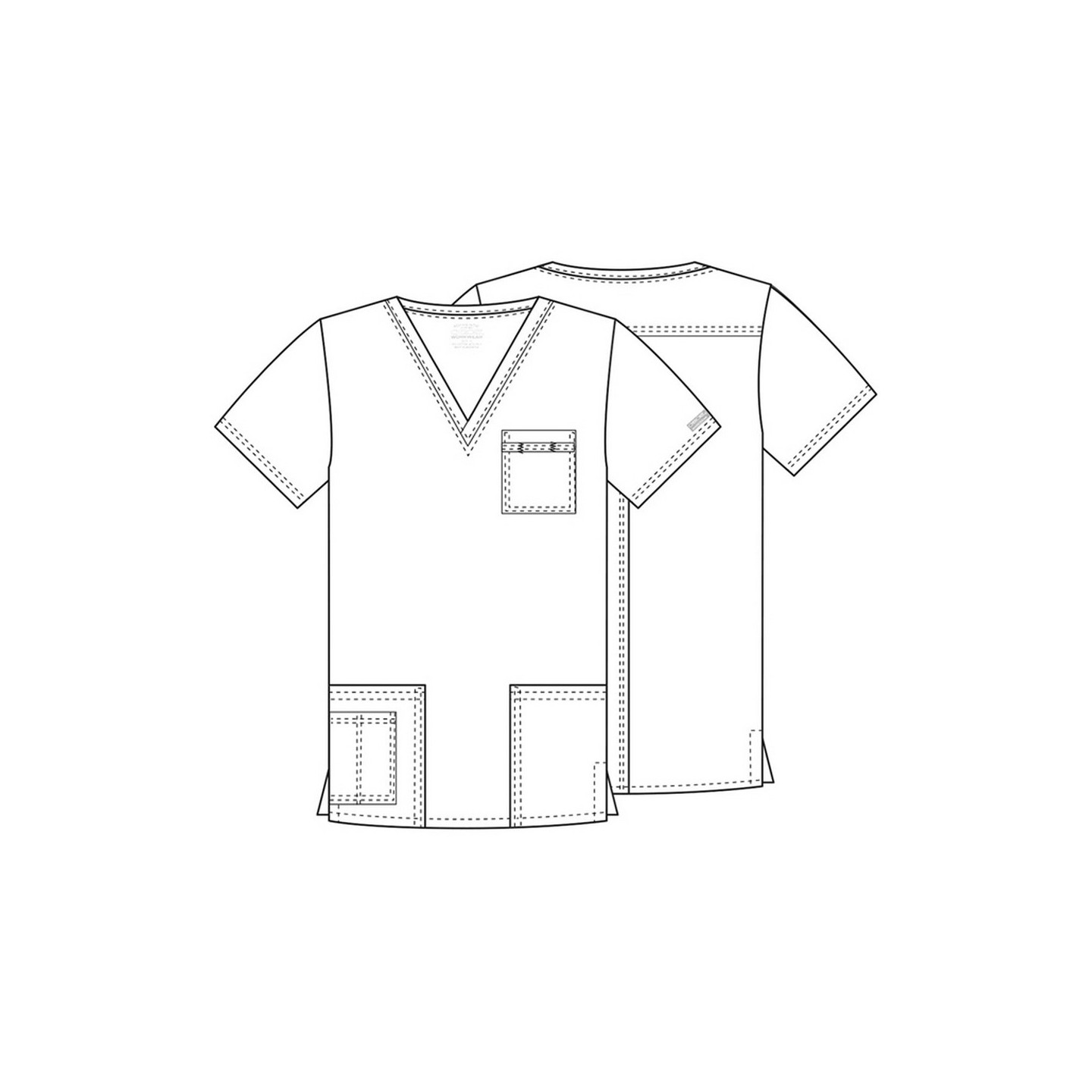 4725 Workwear Core Stretch Haut à Col en V Unisexe avec 4 Poches par Cherokee