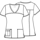 4727 Workwear Core Stretch Haut à Col en V avec Empiècement Arrière et 3 Poches par Cherokee