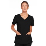4727 Workwear Core Stretch 3 Pocket V-Neck Top with Back Yoke by Cherokee