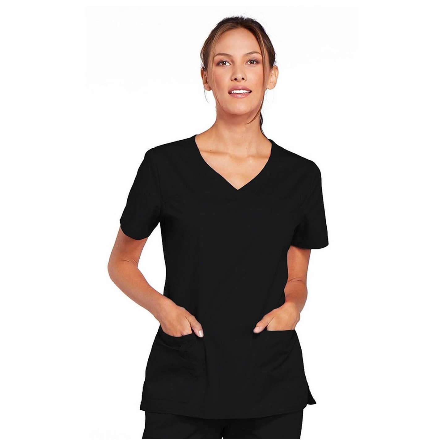 4727 Workwear Core Stretch Haut à Col en V avec Empiècement Arrière et 3 Poches par Cherokee