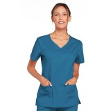 4727 Workwear Core Stretch 3 Pocket V-Neck Top with Back Yoke by Cherokee