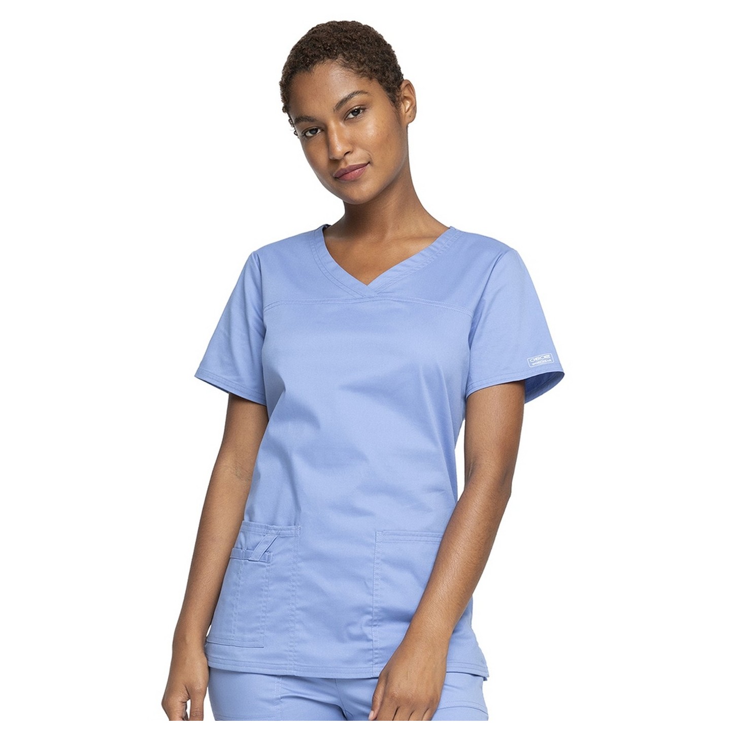 4727 Workwear Core Stretch Haut à Col en V avec Empiècement Arrière et 3 Poches par Cherokee