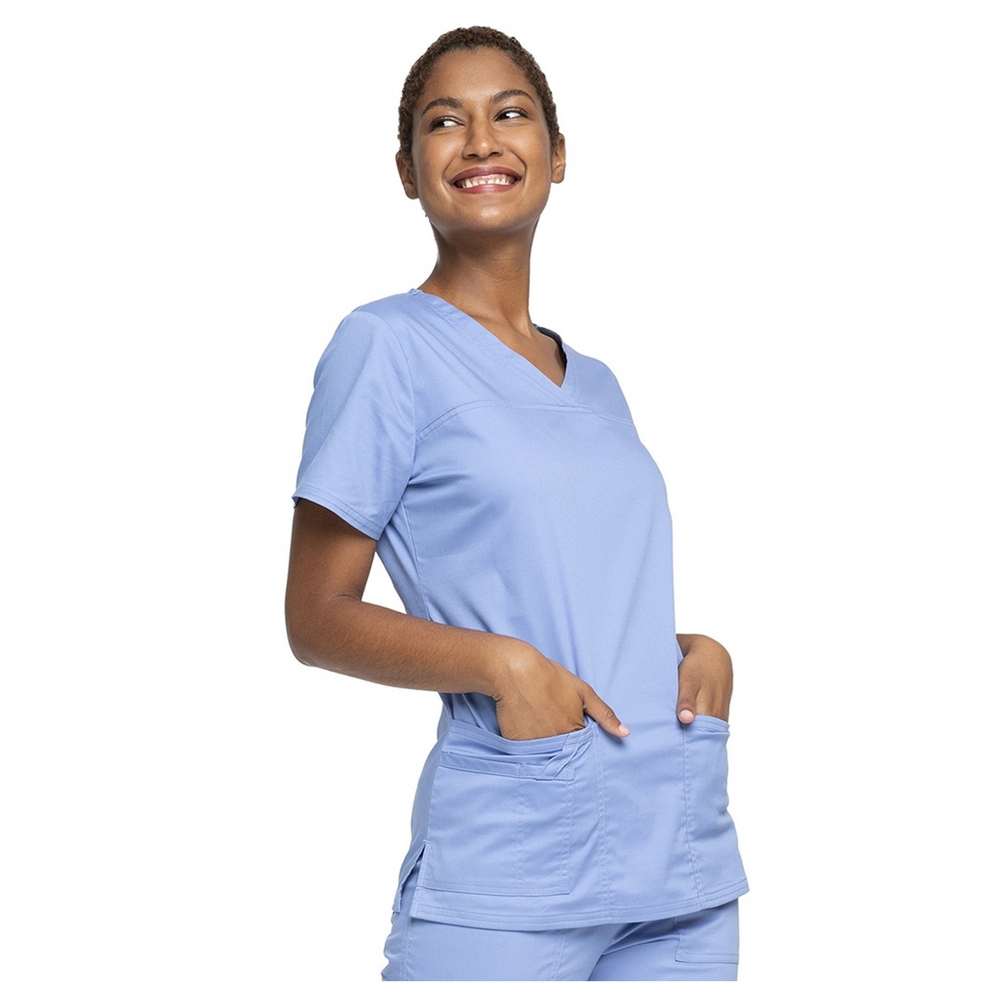 4727 Workwear Core Stretch Haut à Col en V avec Empiècement Arrière et 3 Poches par Cherokee