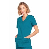 4728 Workwear Core Stretch Mock Wrap Top with 3 Pockets by Cherokee